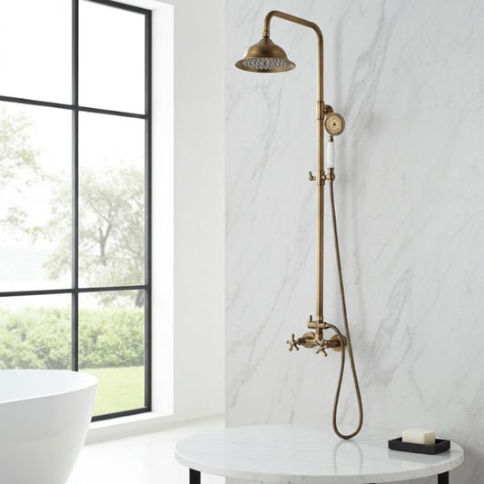 Columna de Ducha Rousseau Retro - Bronce Inoxidable Diseño Clásico - TU ULTIMO CLIC