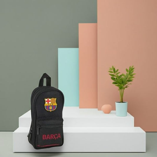 Plumier F.C. Barcelona Negro con Asa y 4 Portatodos - Poliéster 600D 23cm - TU ULTIMO CLIC