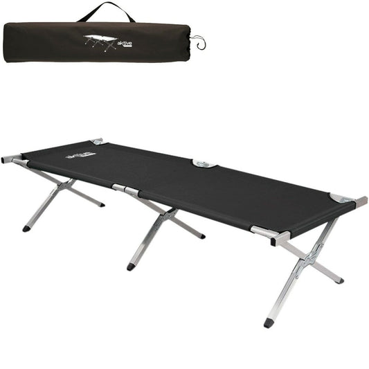 Cama Plegable Aktive Camping Negra 190 cm (Pack 2) - TU ULTIMO CLIC