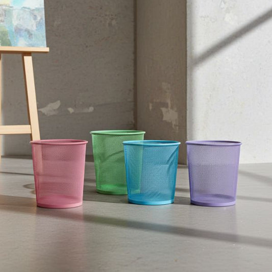 Papelera Metálica Cilíndrica 28x21.5cm Diseño Pastel Moderno para Hogar y Oficina - TU ULTIMO CLIC