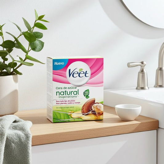 Crema Depilatoria Veet Cera Tibia Natural - Aceite de Argán y Azúcar - TU ULTIMO CLIC