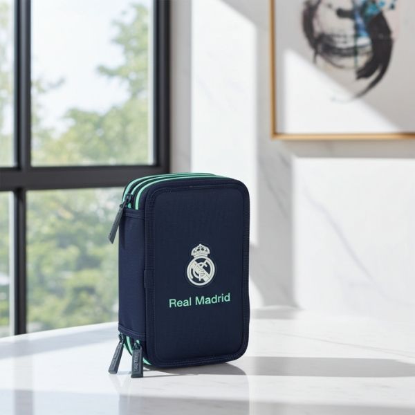 Estuche Real Madrid 37 Piezas Completo - Portatodo Escolar Poliéster 600D - TU ULTIMO CLIC
