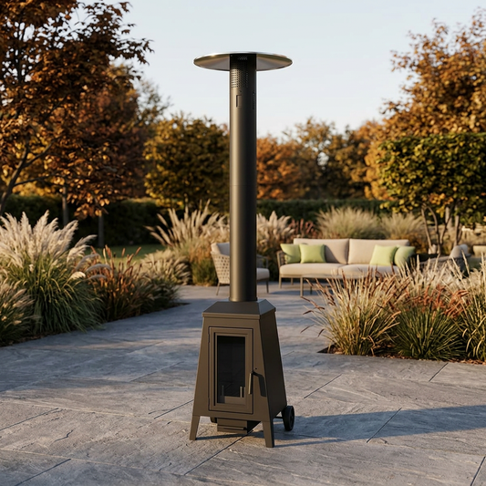 Estufa de Pellet Exterior MERCALOR Cándida 22 kW con Ruedas