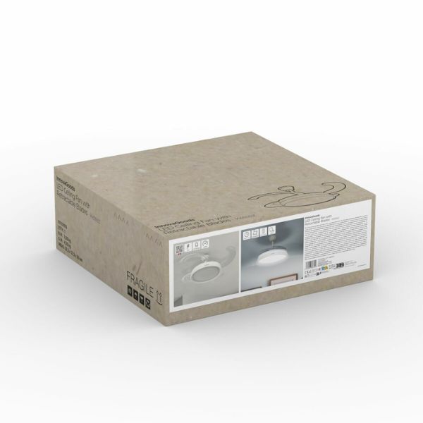 Ventilador de Techo LED Keteez InnovaGoods – 4 Aspas Retráctiles, 6 Velocidades y Función Verano/Invierno InnovaGoods