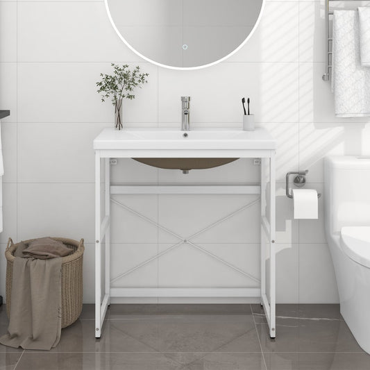 Estructura de Baño con Lavabo Integrado - Hierro Negro o Blanco 79x38x83 cm - TU ULTIMO CLIC