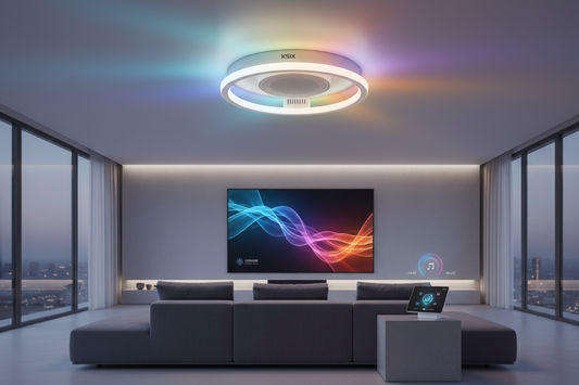 Plafón LED Techo KSIX Celeste RGBIC con Altavoz: Iluminación Inteligente y Sonido