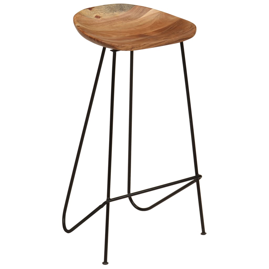 Taburetes de Cocina Madera Acacia Estilo Industrial (2 uds) - TU ULTIMO CLIC