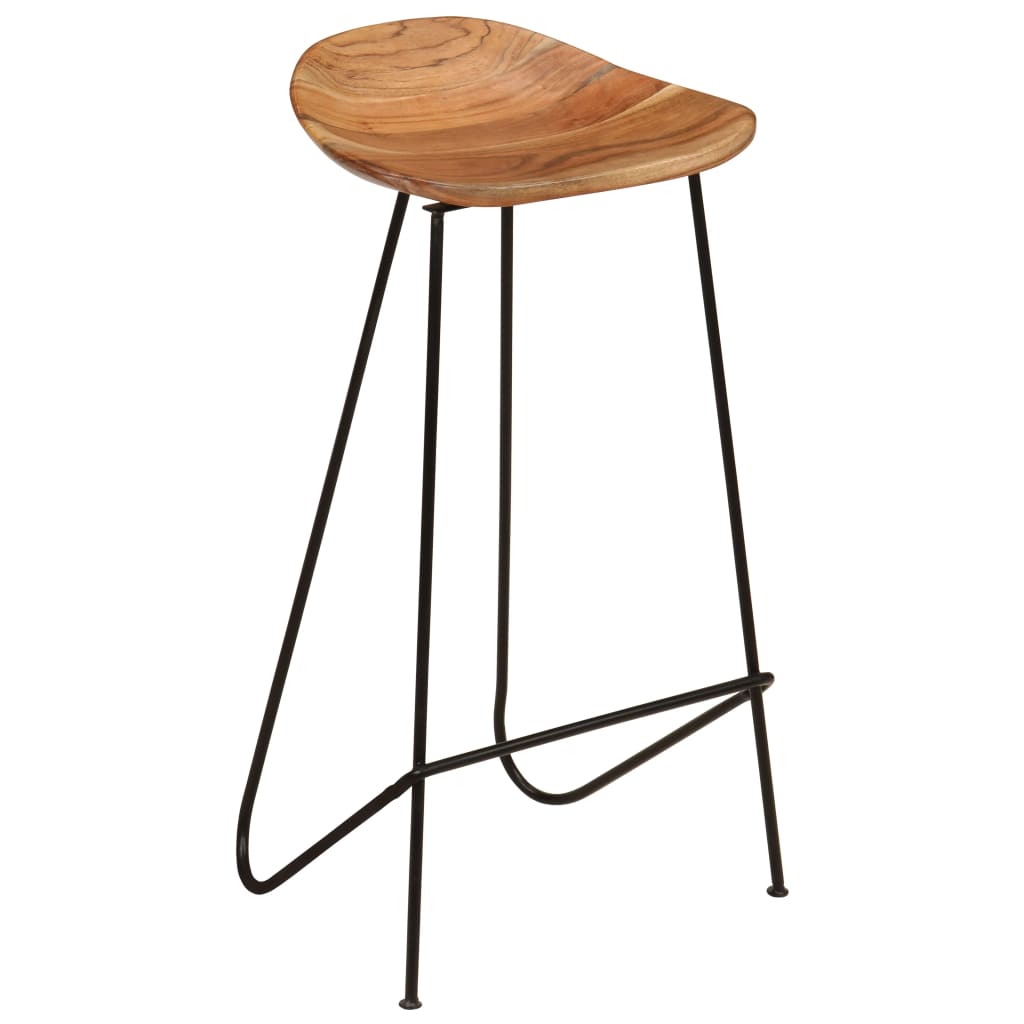 Taburetes de Cocina Madera Acacia Estilo Industrial (2 uds) - TU ULTIMO CLIC