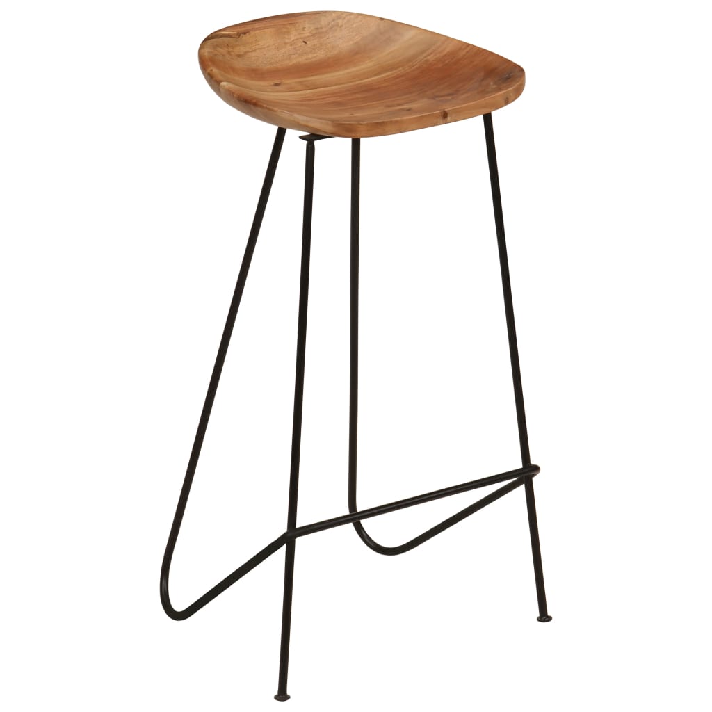 Taburetes de Cocina Madera Acacia Estilo Industrial (2 uds) - TU ULTIMO CLIC