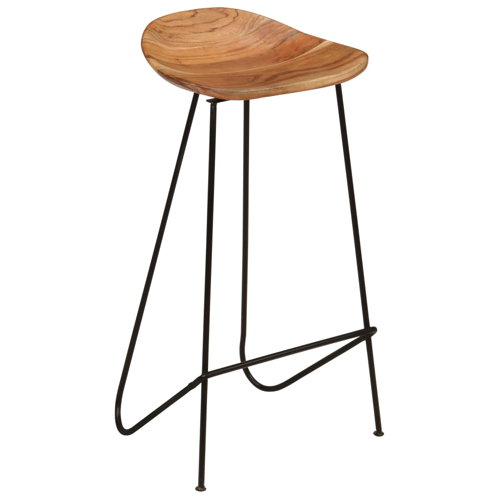 Taburetes de Cocina Madera Acacia Estilo Industrial (2 uds) - TU ULTIMO CLIC
