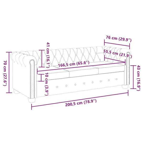 Sofá Chesterfield Marrón Cuero Sintético 2 y 3 Plazas - TU ULTIMO CLIC