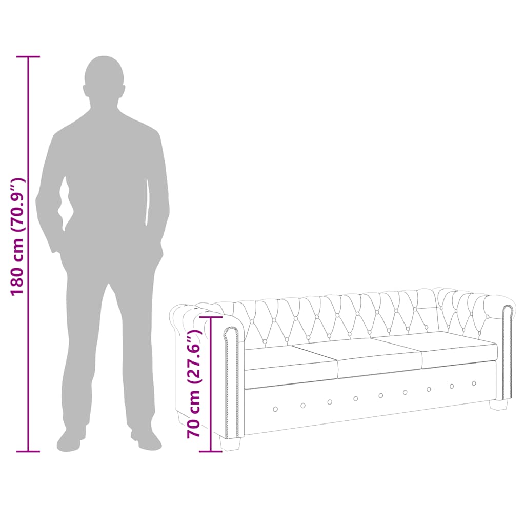 Sofá Chesterfield Marrón Cuero Sintético 2 y 3 Plazas - TU ULTIMO CLIC