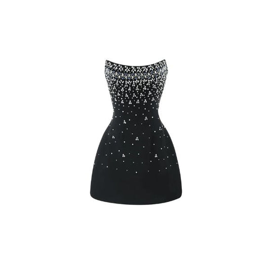 Vestido Mini de Cristal - Sin Tirantes Elegante - TU ULTIMO CLIC