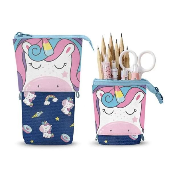 Estuche Escolar Oh My Pop Unicornio Azul Marino - Portatodo Infantil Unisex - TU ULTIMO CLIC
