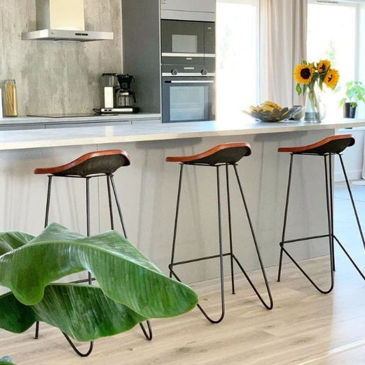 Taburetes de Cocina Madera Acacia Estilo Industrial (2 uds) - TU ULTIMO CLIC