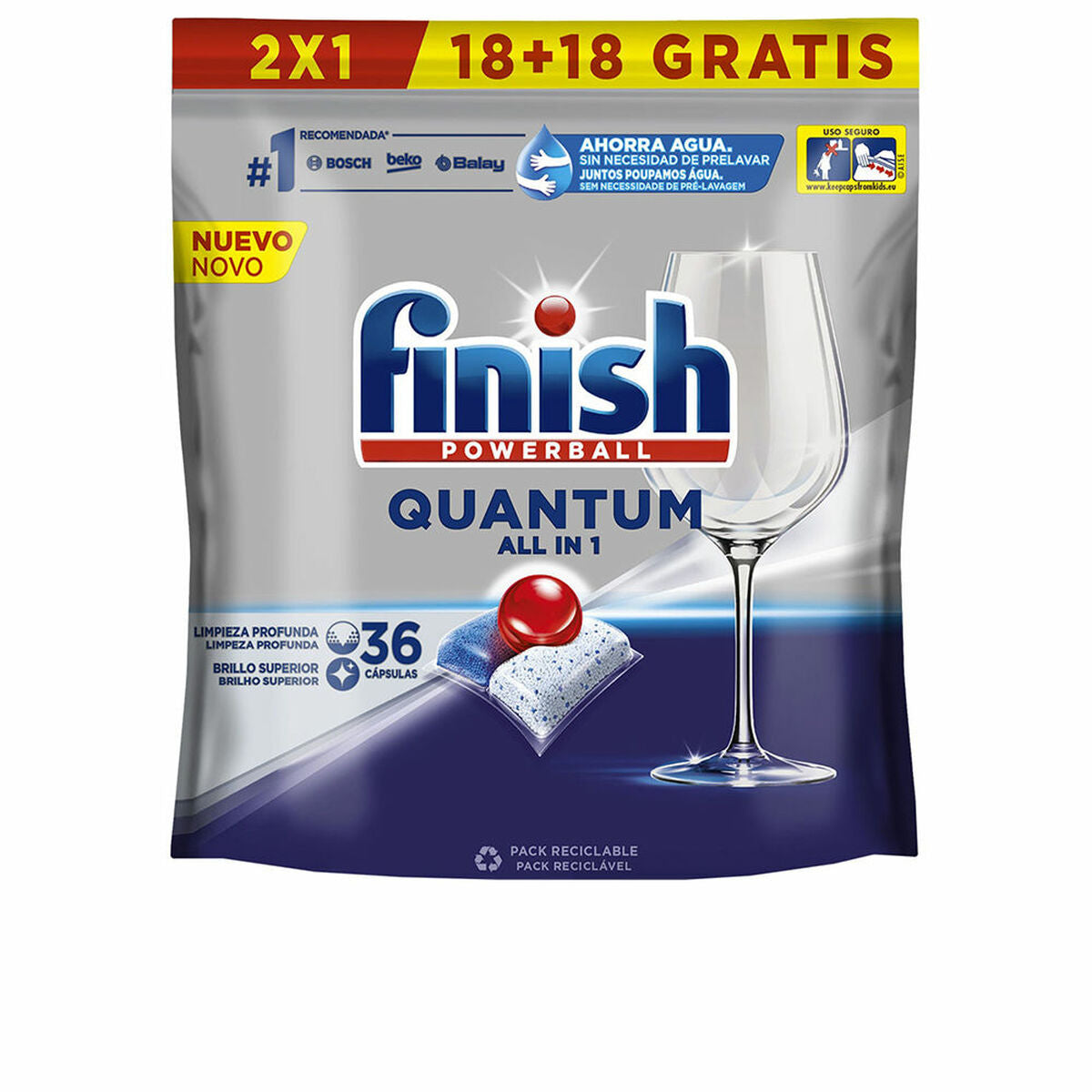 Finish Quantum Lavavajillas 36 Pastillas - TU ULTIMO CLIC
