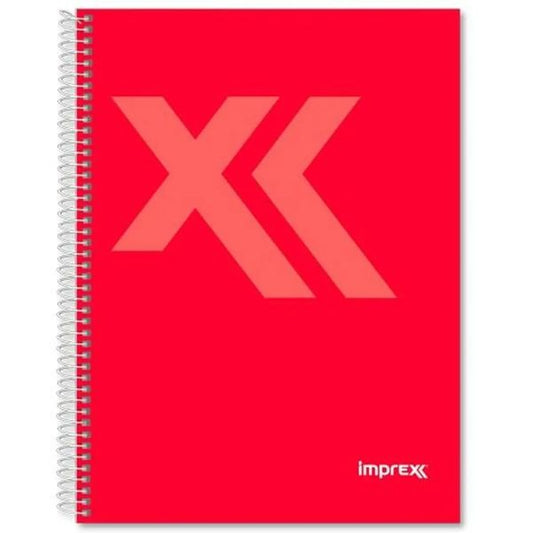 Pack 4 Cuadernos A5 Imprex Rojo 80 Hojas - Cuadrícula 4mm Espiral - TU ULTIMO CLIC