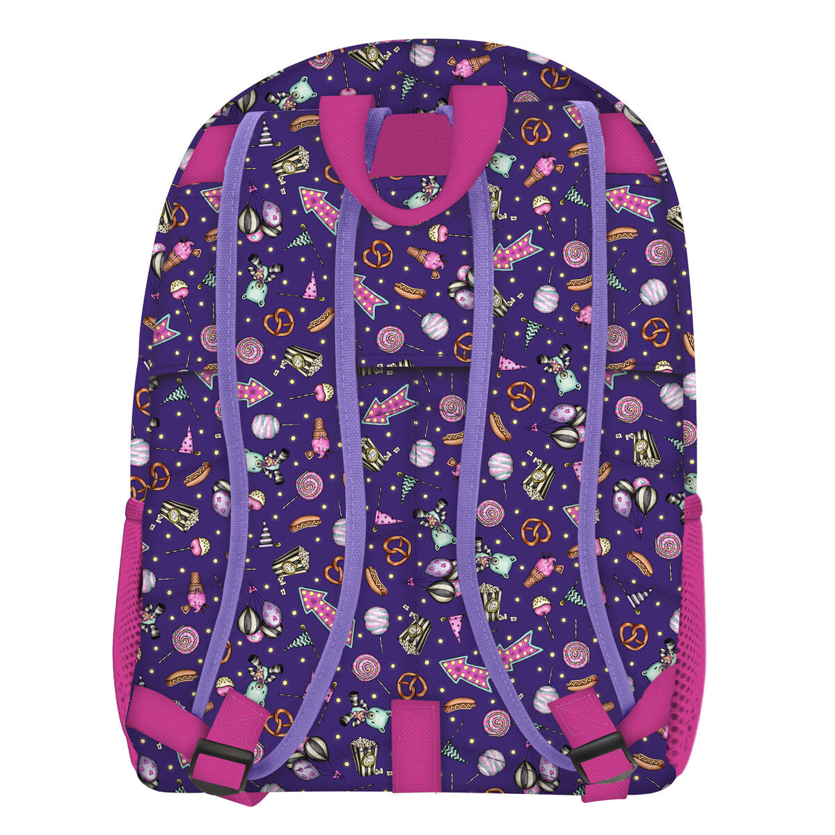 Mochila Escolar Juvenil Gorjuss Up and Away Morada - Diseño con Purpurina - TU ULTIMO CLIC