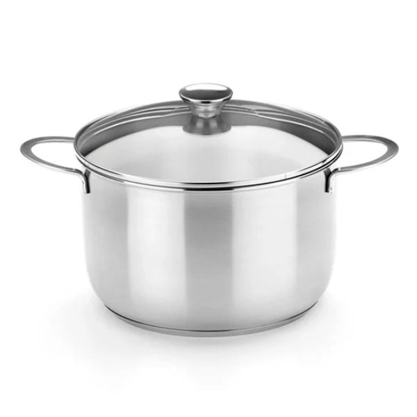 Olla BRA Ancora 18 cm - Acero Inoxidable con Tapa Vidrio - TU ULTIMO CLIC