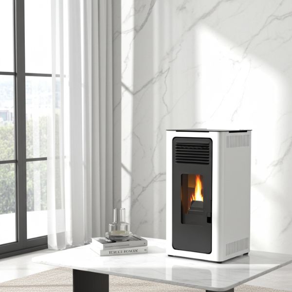 Estufa de Pellet LASIAN Audax 8kW Blanco - TU ULTIMO CLIC