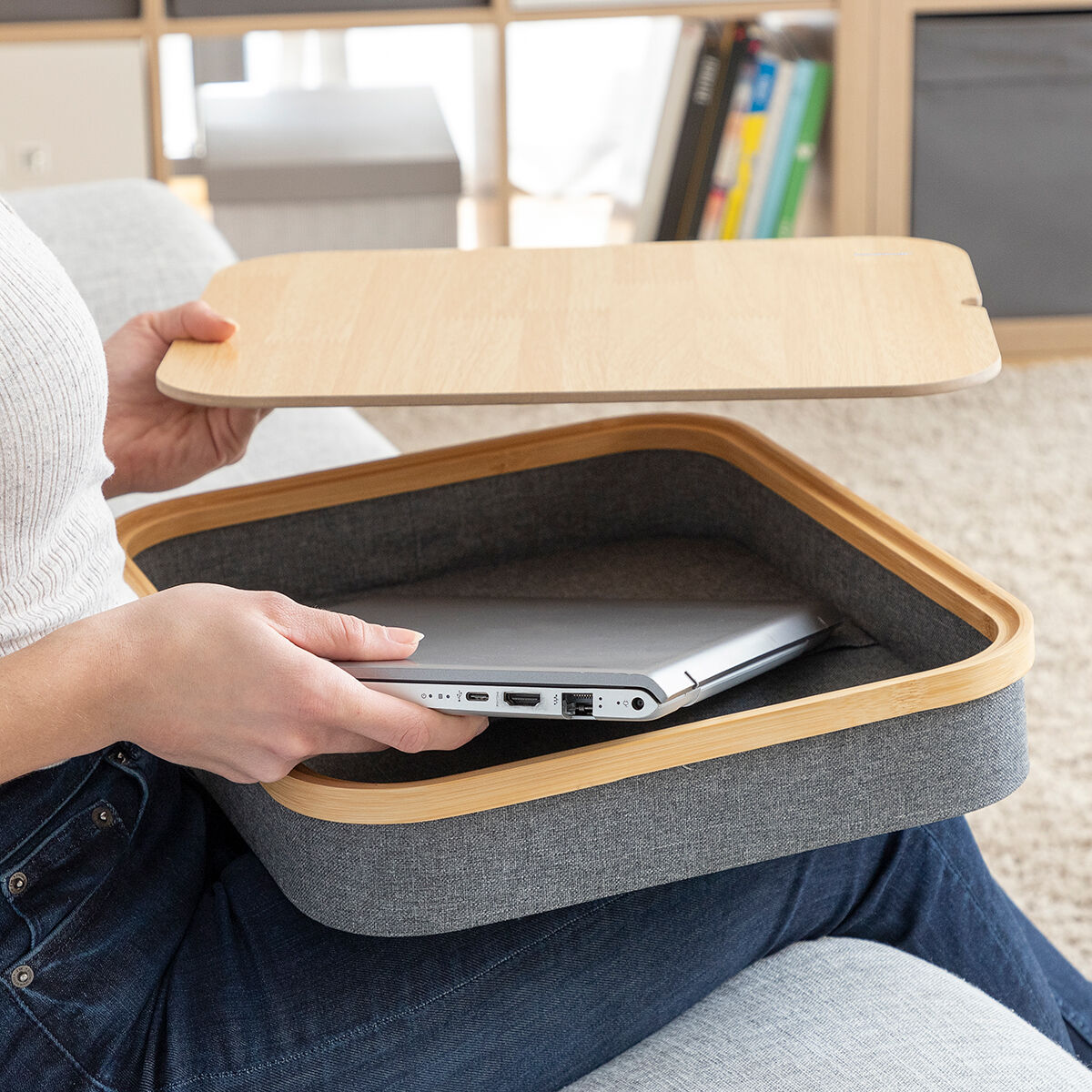 Escritorio Portátil con Almacenaje Larage InnovaGoods | Mesa Cama Sofá Multifunción - TU ULTIMO CLIC