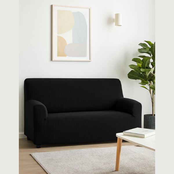 Funda Sofá Hosteline OLIMPO Negra 2 Plazas - TU ULTIMO CLIC
