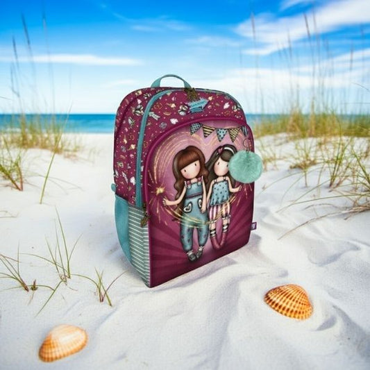 Mochila Escolar Gorjuss Fireworks Granate - Doble Compartimento Ergonómica Juvenil - TU ULTIMO CLIC