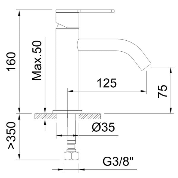 Grifo Monomando Nexus Oro Cepillado 70mm - TU ULTIMO CLIC