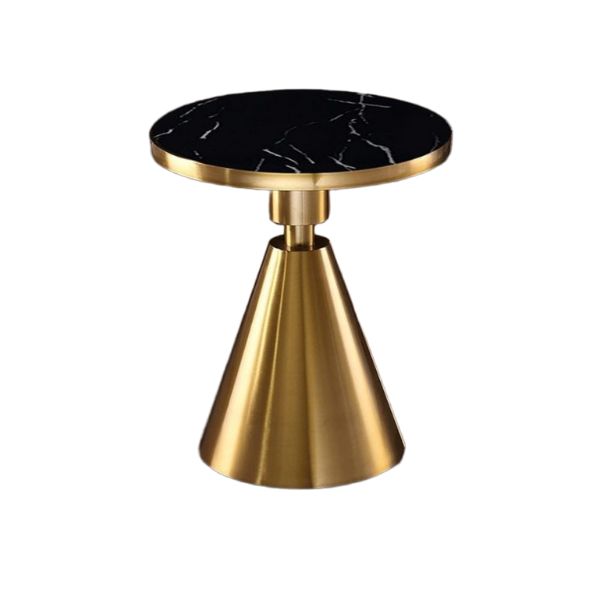 Mesa Baja JASSY NE - Dorada con Tapa Mármol Negro 50 cm - TU ULTIMO CLIC