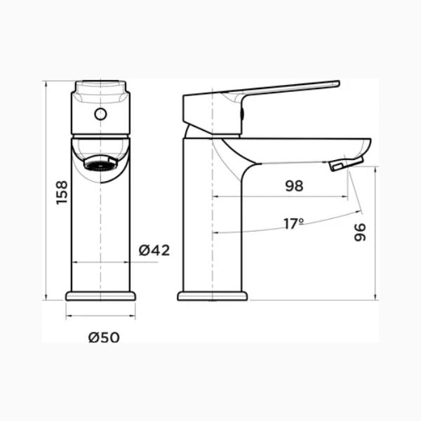 Grifo de Lavabo Stillo Cronos Cold Open Cromo y Negro Mate - TU ULTIMO CLIC