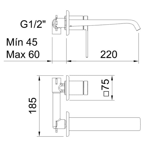 Grifo Empotrado Velvet I Gunmetal Cascada - TU ULTIMO CLIC