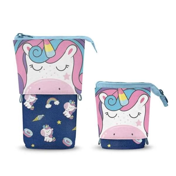 Estuche Escolar Oh My Pop Unicornio Azul Marino - Portatodo Infantil Unisex - TU ULTIMO CLIC
