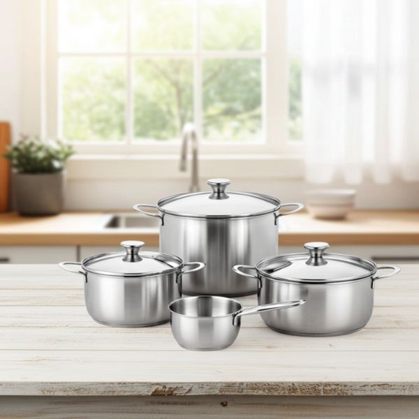 Batería Cocina BRA Inoxidable - Set 5 Piezas Inducción - TU ULTIMO CLIC
