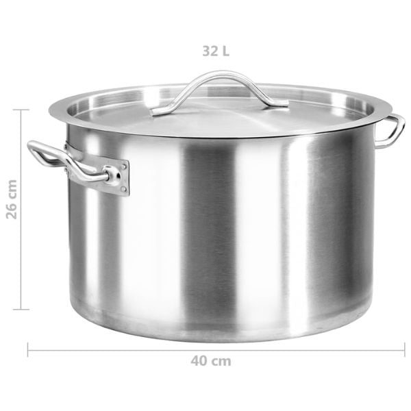 Olla de Acero Inoxidable - Gran Capacidad para Cocina Profesional y Hogar - TU ULTIMO CLIC