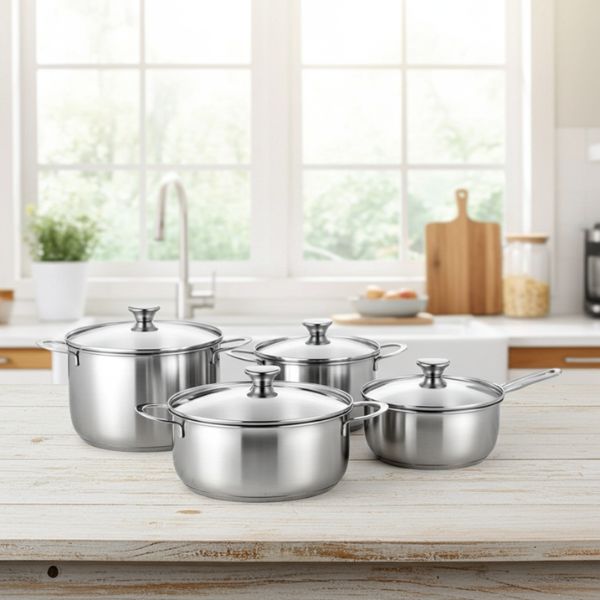 Batería Cocina BRA Inoxidable - Set 5 Piezas Inducción - TU ULTIMO CLIC