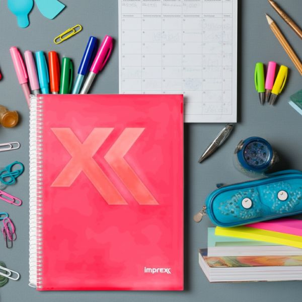 Pack 4 Cuadernos A5 Imprex Rojo 80 Hojas - Cuadrícula 4mm Espiral - TU ULTIMO CLIC