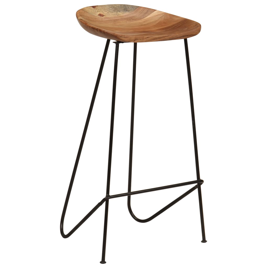 Taburetes de Cocina Madera Acacia Estilo Industrial (2 uds) - TU ULTIMO CLIC