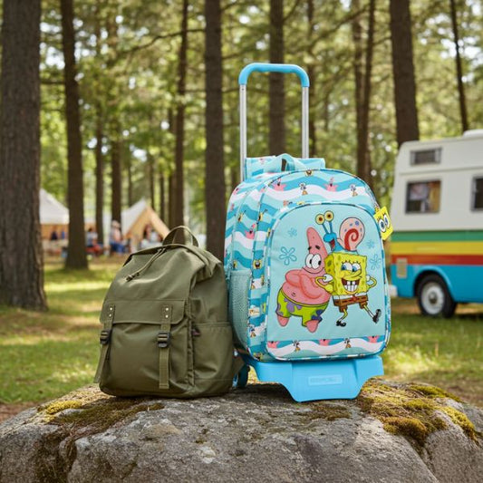 Mochila Escolar con Ruedas Spongebob Stay Positive