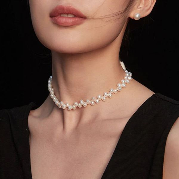 Collar de Perlas Naturales y Vermeil de Oro Hecho a Mano - TU ULTIMO CLIC