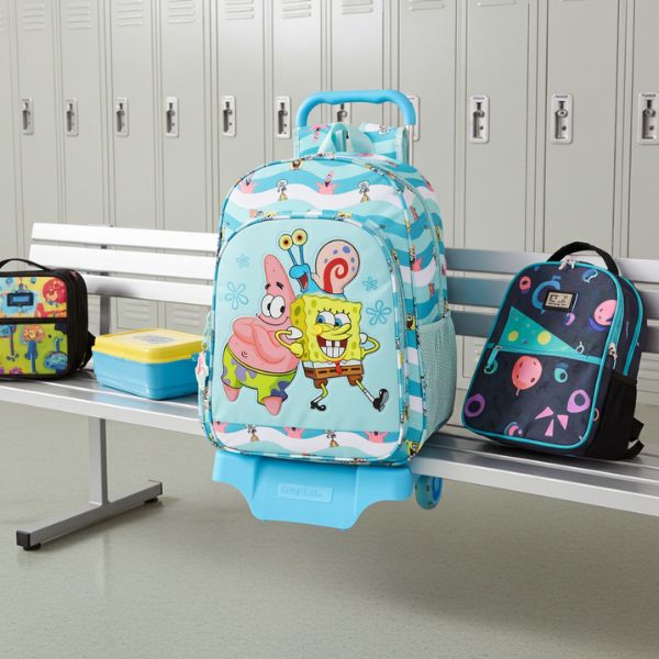 Mochila Escolar con Ruedas Spongebob Stay Positive Spongebob