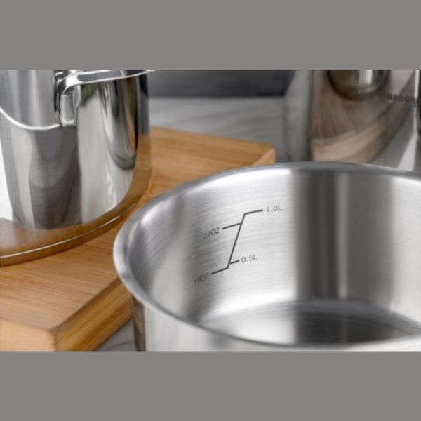 Batería de Cocina Bergner Classic 6 Piezas - Acero Inoxidable con Tapas de Vidrio - TU ULTIMO CLIC