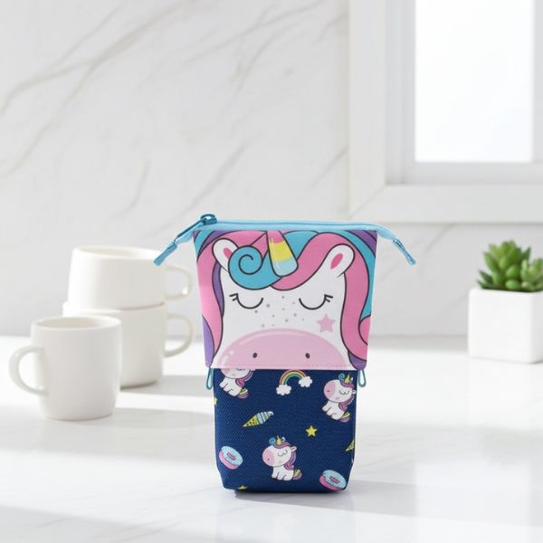 Estuche Escolar Oh My Pop Unicornio Azul Marino - Portatodo Infantil Unisex - TU ULTIMO CLIC
