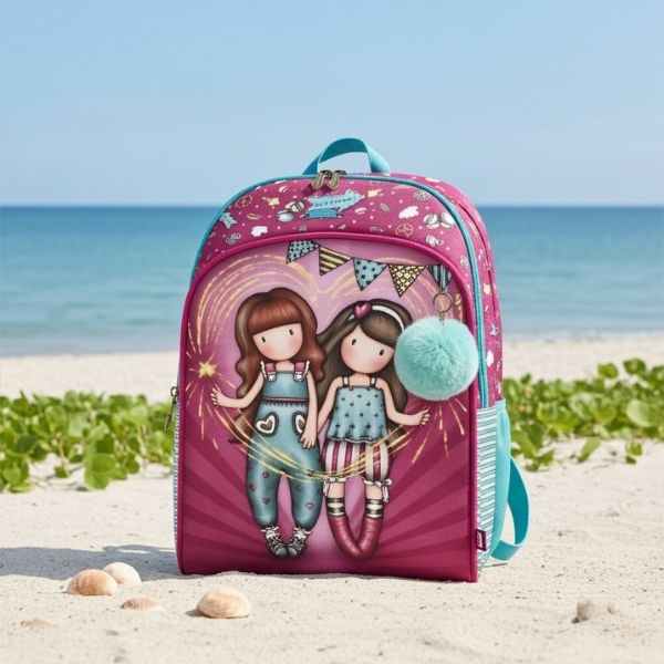 Mochila Escolar Gorjuss Fireworks Granate - Doble Compartimento Ergonómica Juvenil - TU ULTIMO CLIC