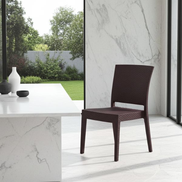 Sillas LIDO Apilables Polipropileno Marrón Chocolate (4 uds) - TU ULTIMO CLIC