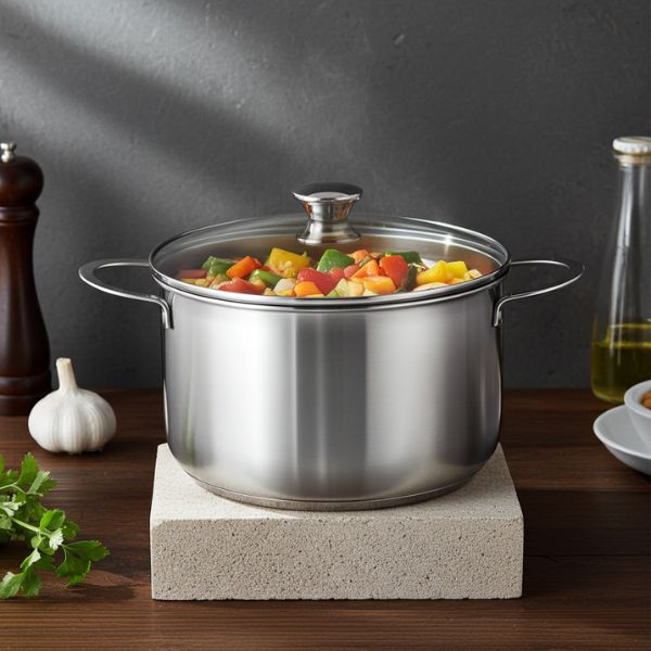 Olla BRA Ancora 18 cm - Acero Inoxidable con Tapa Vidrio - TU ULTIMO CLIC