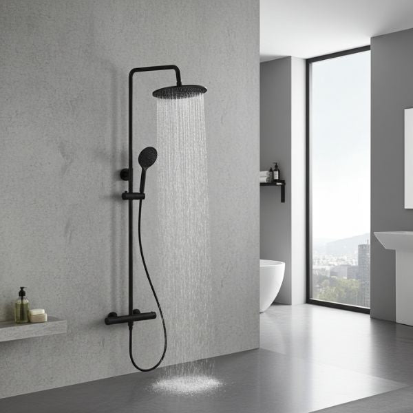 Ducha Termostática Clever Go!2 Negro Mate - 5 Funciones, Seguridad 38°C y Cold Touch - TU ULTIMO CLIC
