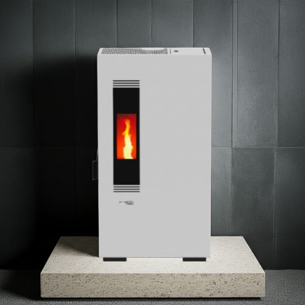 Estufa de Pellet Blanca MUNDOCLIMA BIOTHERM MILA 5kW  Diseño Compacto y Eficiente - TU ULTIMO CLIC