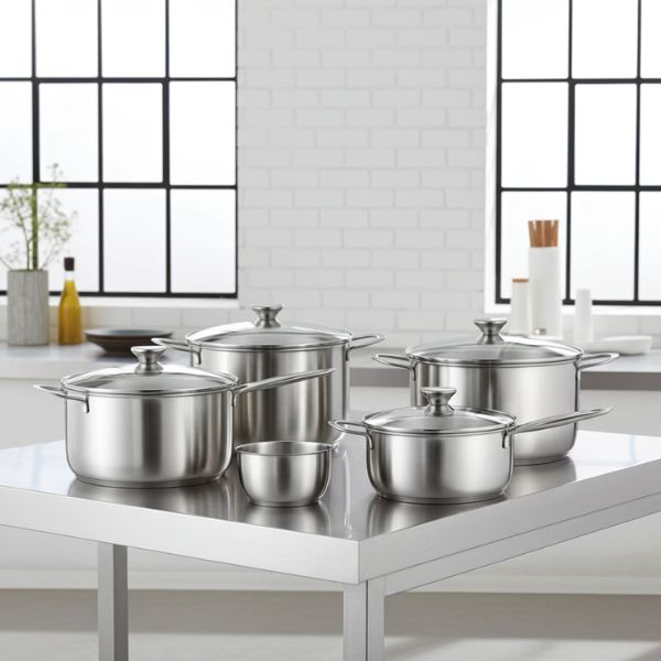 Batería Cocina BRA Inoxidable - Set 5 Piezas Inducción - TU ULTIMO CLIC