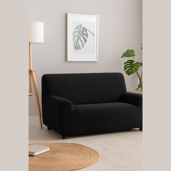 Funda Sofá Hosteline OLIMPO Negra 2 Plazas - TU ULTIMO CLIC