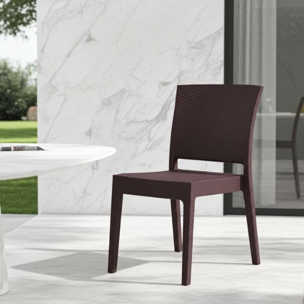 Sillas LIDO Apilables Polipropileno Marrón Chocolate (4 uds) - TU ULTIMO CLIC